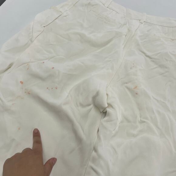 Co Pants Womens 8 White Draped Pocket Trousers High Rise Pleated - Picture 13 of 13